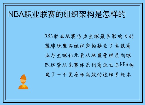 NBA职业联赛的组织架构是怎样的