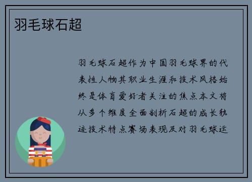 羽毛球石超